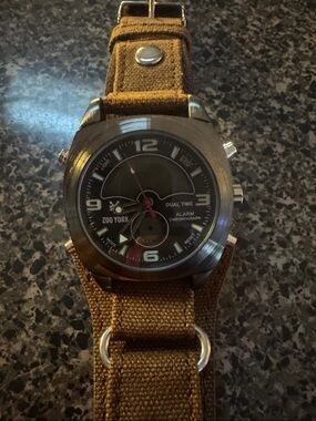 Zoo York Brown Canvas Strap Watch with Black Dial